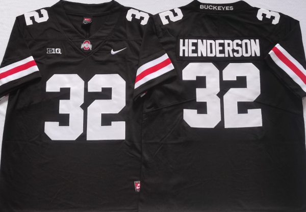 Men's Ohio State Buckeyes Treveyon Henderson #32 Black Player Jersey