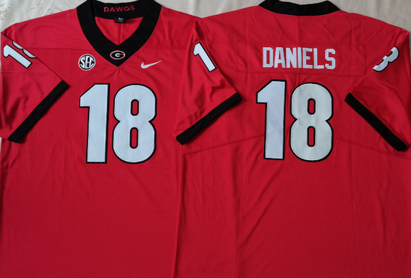 Men's Georgia Bulldogs JT Daniels #18 Red Player Game Jersey