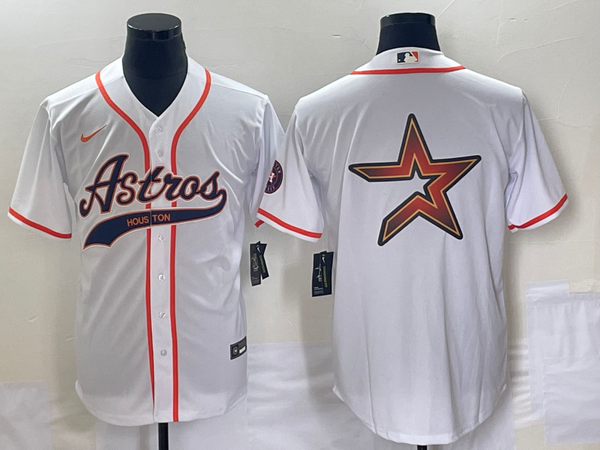 Men's Houston Astros White Replica Authentic Jersey Joint Edition