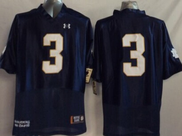 Men's Notre Dame Fighting Irish Joe Montana #3 Navy Player Game Jersey