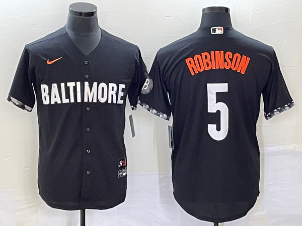 Men's Baltimore Orioles Brooks Robinson #5 Black 2023 City Connect Replica Player Jersey