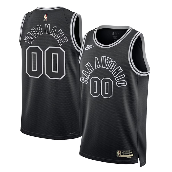 Men's San Antonio Spurs Black 2022/23 Custom Swingman Jersey - Classic Edition