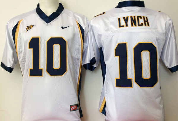 Men's California Golden Bears Marshawn Lynch #10 White Player Game Jersey