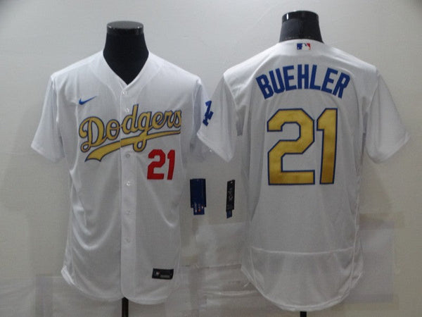 Men's Los Angeles Dodgers Walker Buehler #21 White Fashion Stitched Jersey