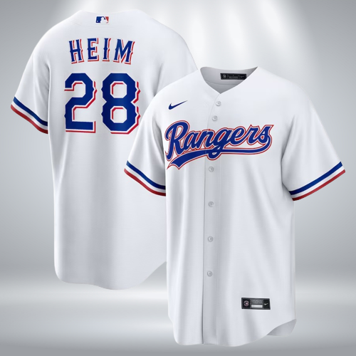 Men's Texas Rangers Jonah Heim #28 White Home Replica Player Jersey