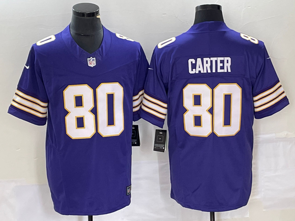 Men's Minnesota Vikings Cris Carter #80 Purple Classic Player Jersey