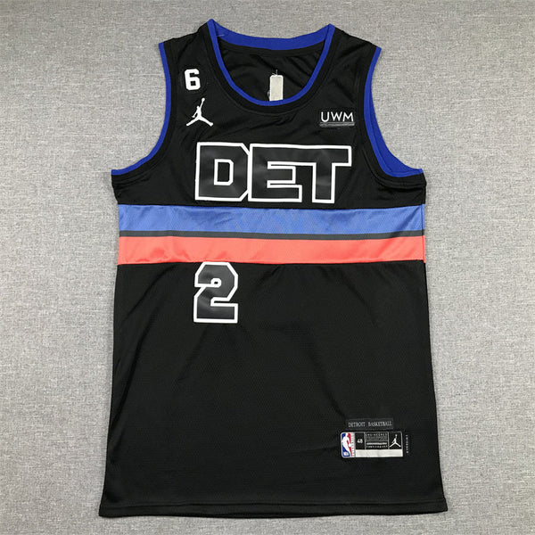 Men's Detroit Pistons Cade Cunningham #2 Black 2022/23 Fast Break Player Jersey - Statement Edition