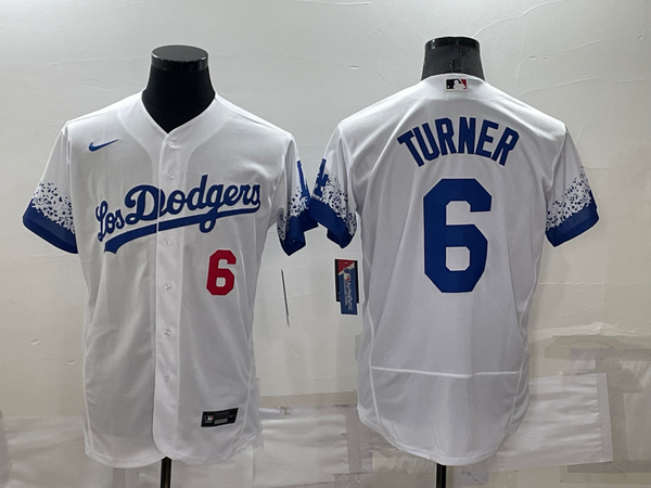 Men's Los Angeles Dodgers Trea Turner #6 White Authentic Game Jersey