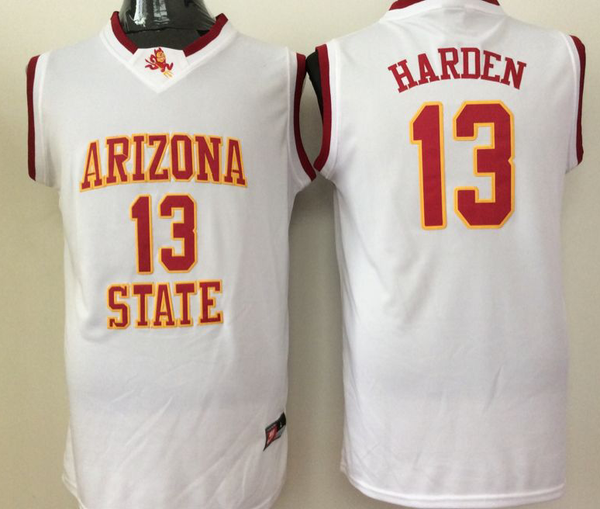 Men's Arizona State Sun Devils James Harden #13 White Player Game Jersey