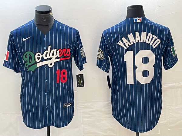 Men's Los Angeles Dodgers Yoshinobu Yamamoto #18 Blue Game Jersey