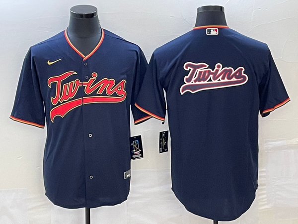 Men's Minnesota Twins Navy Replica Player Logo Jersey