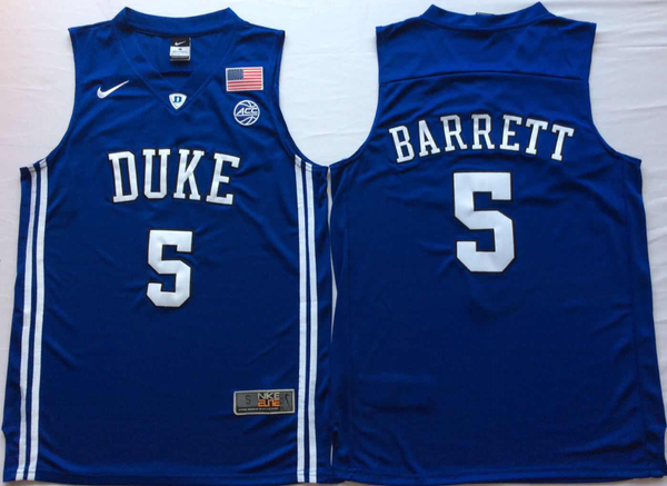 Men's Duke Blue Devils RJ Barrett #5 Blue Player Game Jersey