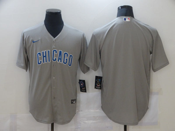 Men's Chicago Cubs Gray Road Authentic Team Blank Jersey