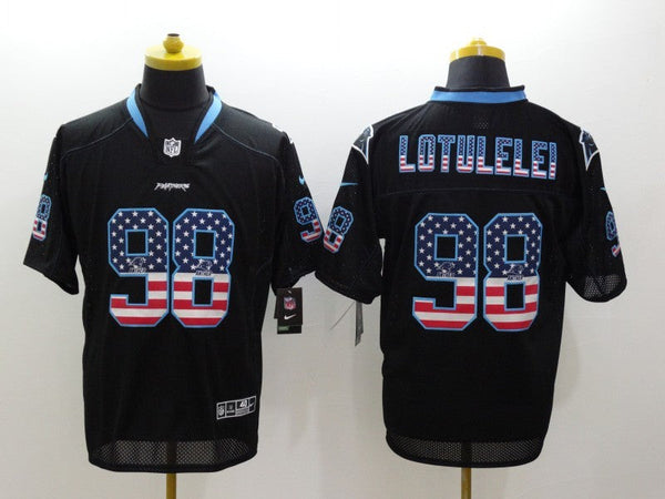 Men's Carolina Panthers Star Lotulelei #98 Black Game Jersey