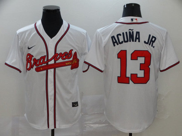 New Men's Atlanta Braves Ronald Acu?a Jr. #13 Jersey White