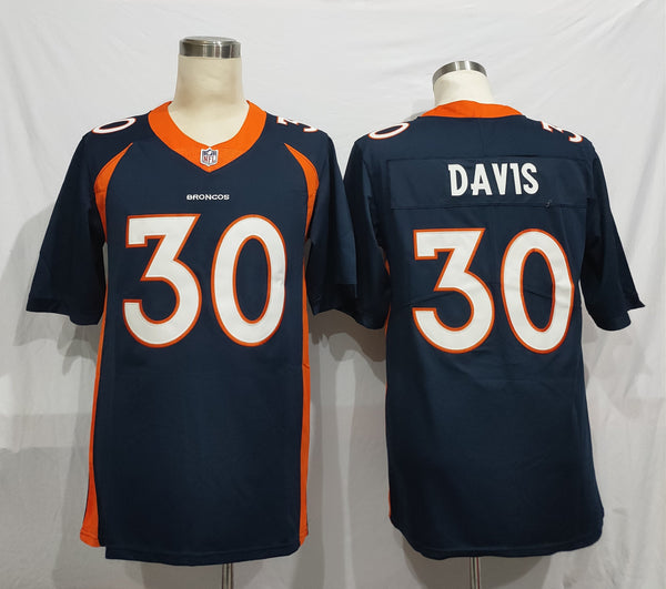 Men's Denver Broncos Terrell Davis #30 Navy Game Retired Player Jersey