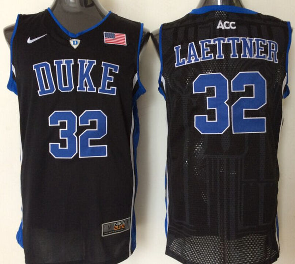 Men's Duke Blue Devils Christian Laettner #32 Black Player Jersey