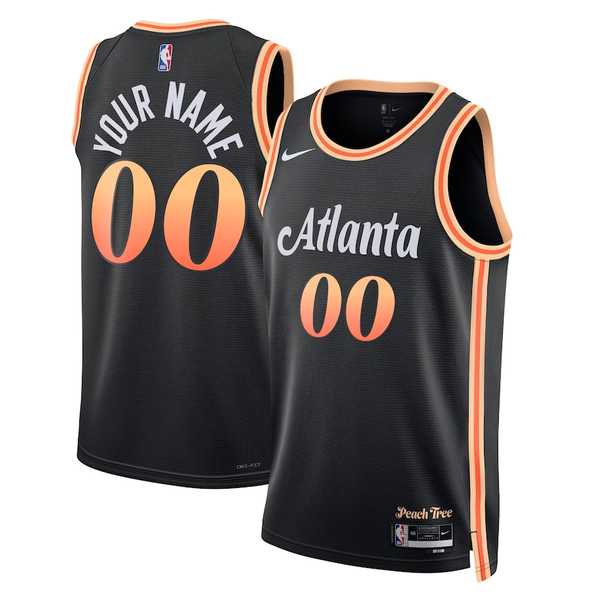 Men's Atlanta Hawks Black 2022/23 Swingman Custom Jersey - City Edition