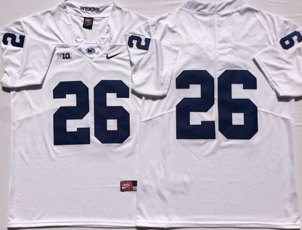 Men's Penn State Nittany Lions John Saquon Barkley #26 White Team Game Jersey