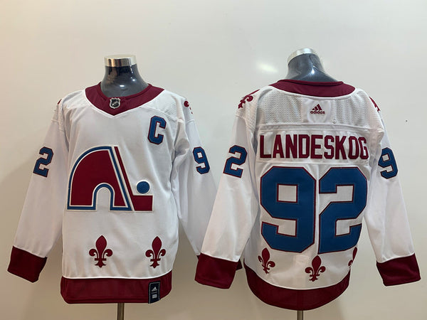 Men's Colorado Avalanche Gabriel Landeskog #92 White Breakaway Player Jersey