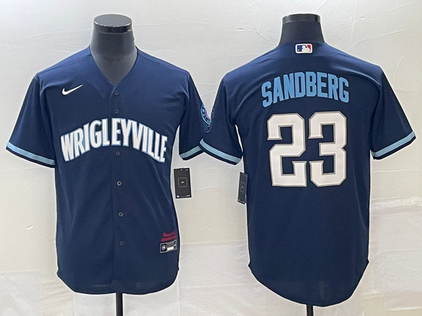 Men's Chicago Cubs Ryne Sandberg #23 Navy City Connect Replica Jersey