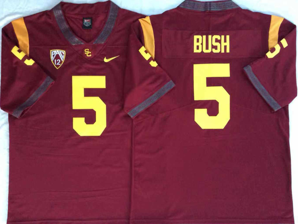 Men's USC Trojans Reggie Bush #5 Cardinal Player Game Jersey