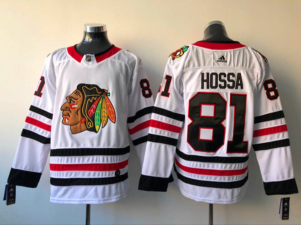 Men's Chicago Blackhawks Marian Hossa #81 White Breakaway Player Jersey