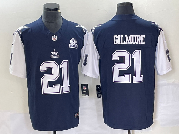 Men's Dallas Cowboys Stephon Gilmore #21 Navy Game Jersey