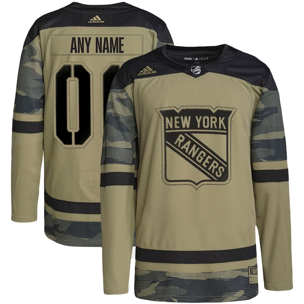 Men's New York Rangers adidas Camo Military Custom Player Jersey