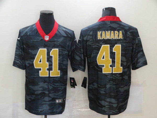 Men's New Orleans Saints Alvin Kamara #41 Gray Camouflage Game Jersey