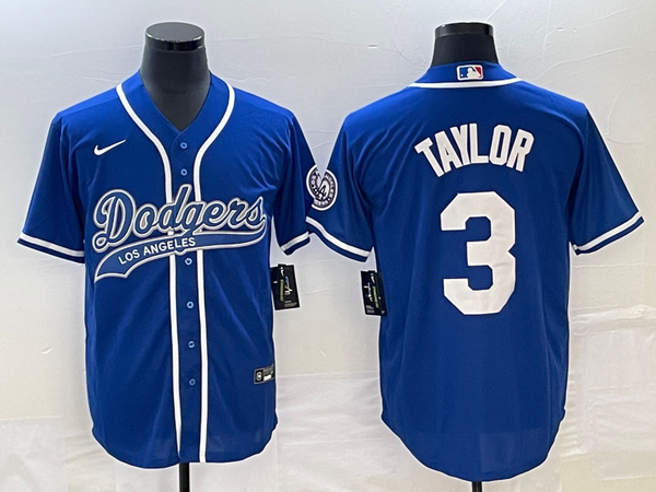 Men's Los Angeles Dodgers Chris Taylor #3 Royal Player Jersey Joint Edition