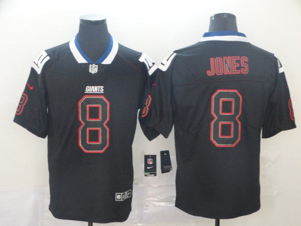 Men's New York Giants #8 Daniel Jones Black Game Player Jersey