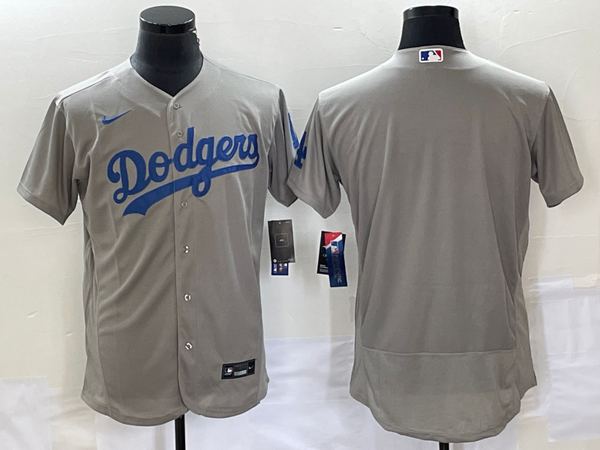 Men's Los Angeles Dodgers Gray Replica Blank Jersey