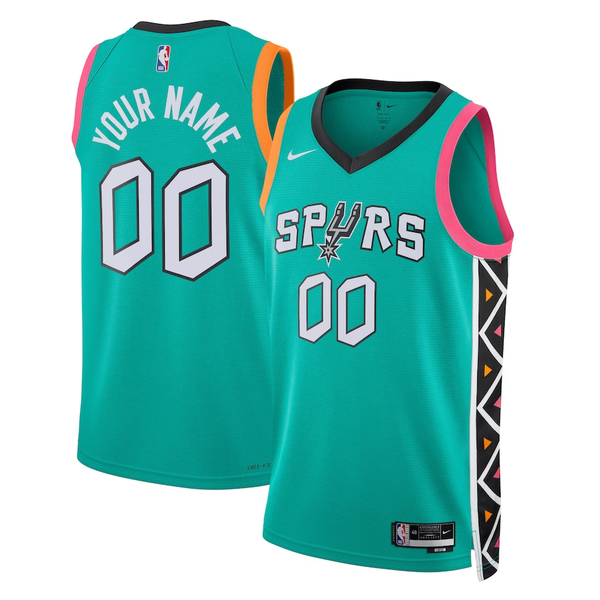 Men's San Antonio Spurs Turquoise 2022/23 Swingman Custom Jersey - City Edition