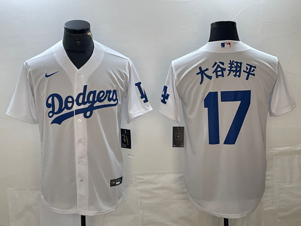 Men's Los Angeles Dodgers Shohei Ohtani #17 White Player Jersey Chinese Edition