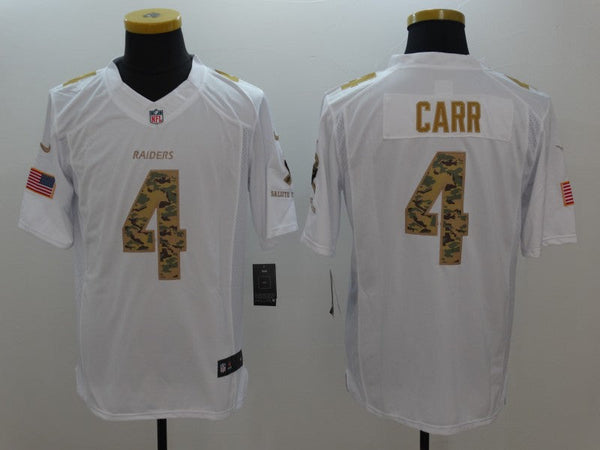 Men's Las Vegas Raiders Derek Carr #4 White Alternate Game Jersey