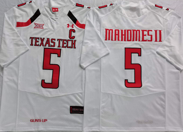 Men's Texas Longhorns Patrick Mahomes #5 White Replica Team Jersey