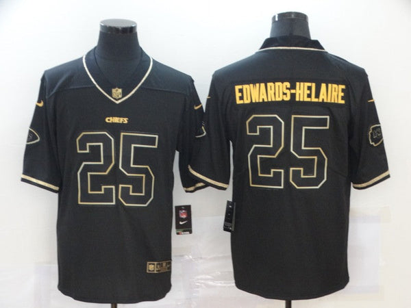 Men's Kansas City Chiefs Clyde Edwards-Helaire #25 Black Game Jersey