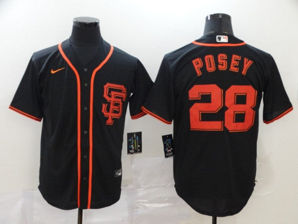 Men's San Francisco Giants Buster Posey #28 Black Replica Baseball Jersey