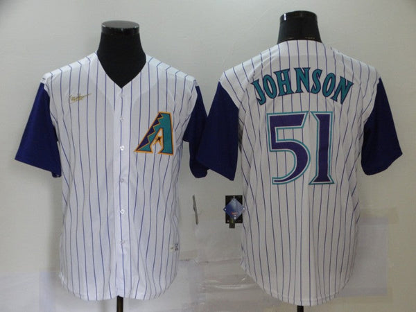 Men's Arizona Diamondbacks Randy Johnson #51 White Replica Baseball Jersey