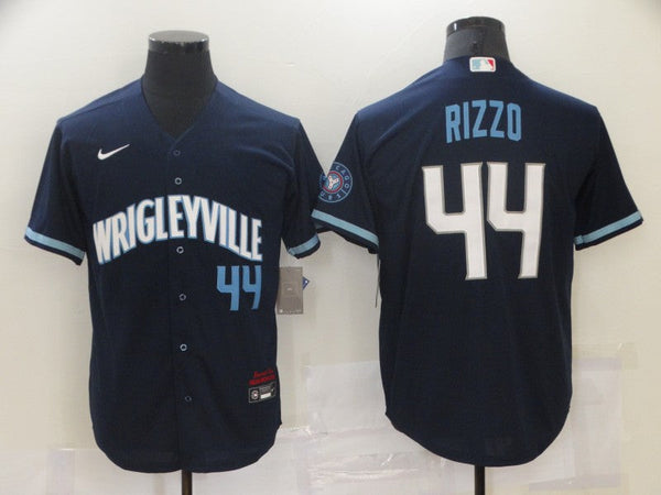 Men's Chicago Cubs Anthony Rizzo #44 Navy Replica Player Jersey