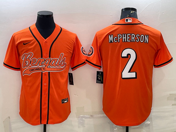 Men's Cincinnati Bengals Evan McPherson #2 Orange Fashion Game Jersey