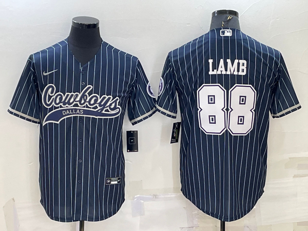 Men's Dallas Cowboys CeeDee Lamb #88 Navy Player Jersey Joint Edition