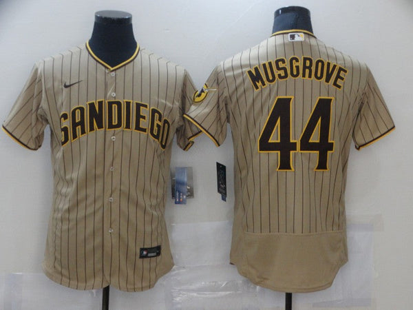 Men's San Diego Padres Joe Musgrove #44 Khaki Stitched Jersey