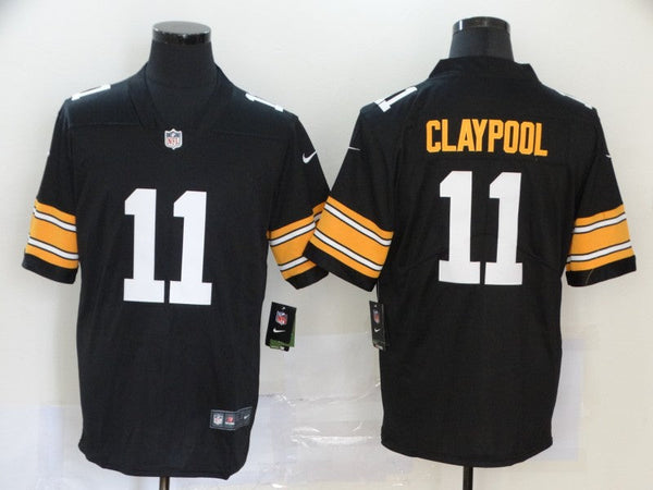 Men's Pittsburgh Steelers #11 Chase Claypool Black Player Game Jersey