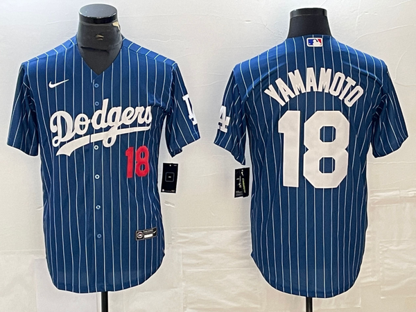 Men's Los Angeles Dodgers Yoshinobu Yamamoto #18 Blue Replica Game Jersey