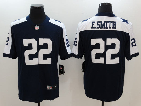 Men's Dallas Cowboys Emmitt Smith #22 Navy Alternate Custom Game Jersey