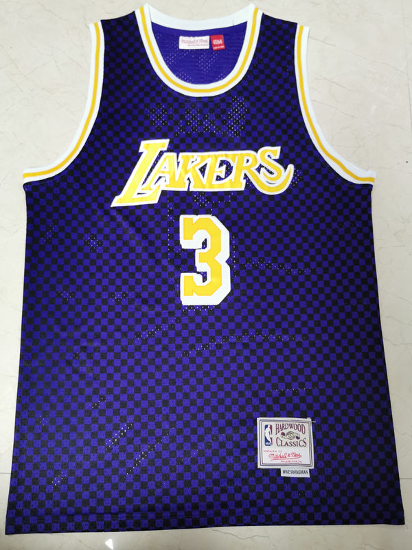 Men's Los Angeles Lakers Anthony Davis Retro Purple #3 NBA Swingman Jersey