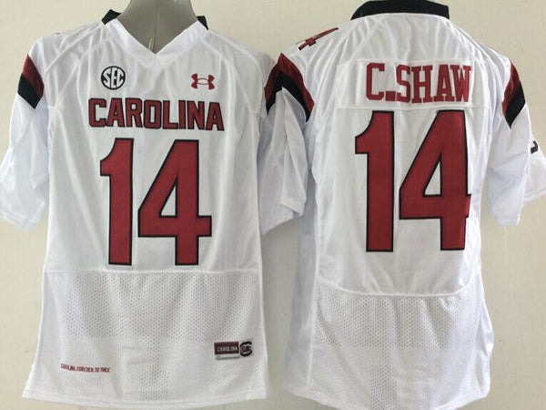 Men's South Carolina Gamecock Connor Shaw #14 White Player Game Jersey