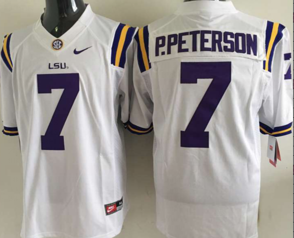 Men's LSU Tigers Patrick Peterson #7 White Player Game Jersey